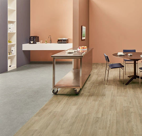 Eternal Step Stone Cool Concrete 17122 commercial sheet vinyl room scene