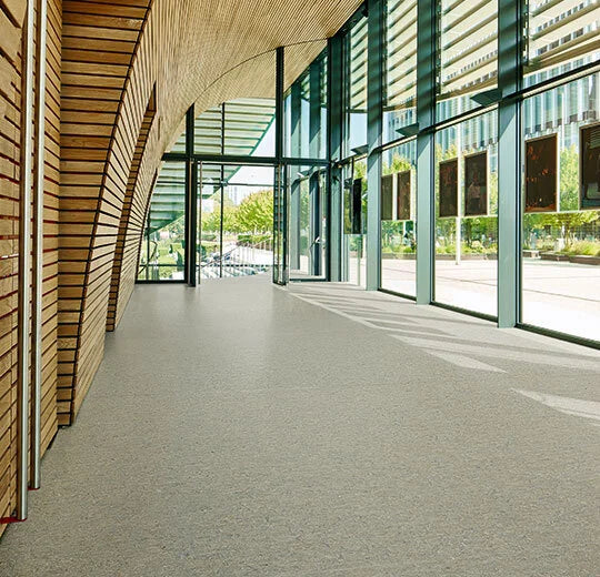 Marmoleum Terra Alpine Mist 5802 commercial linoleum room scene