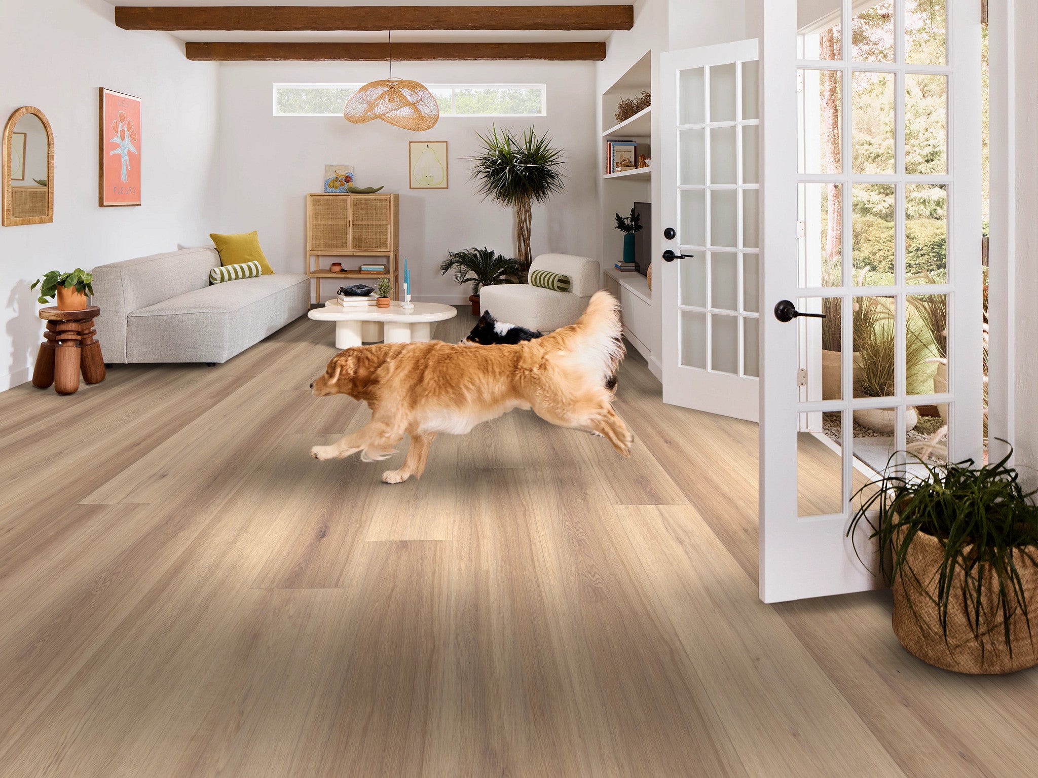 Shaw Floorte Pro Briard Flax Oak vinyl plank room scene