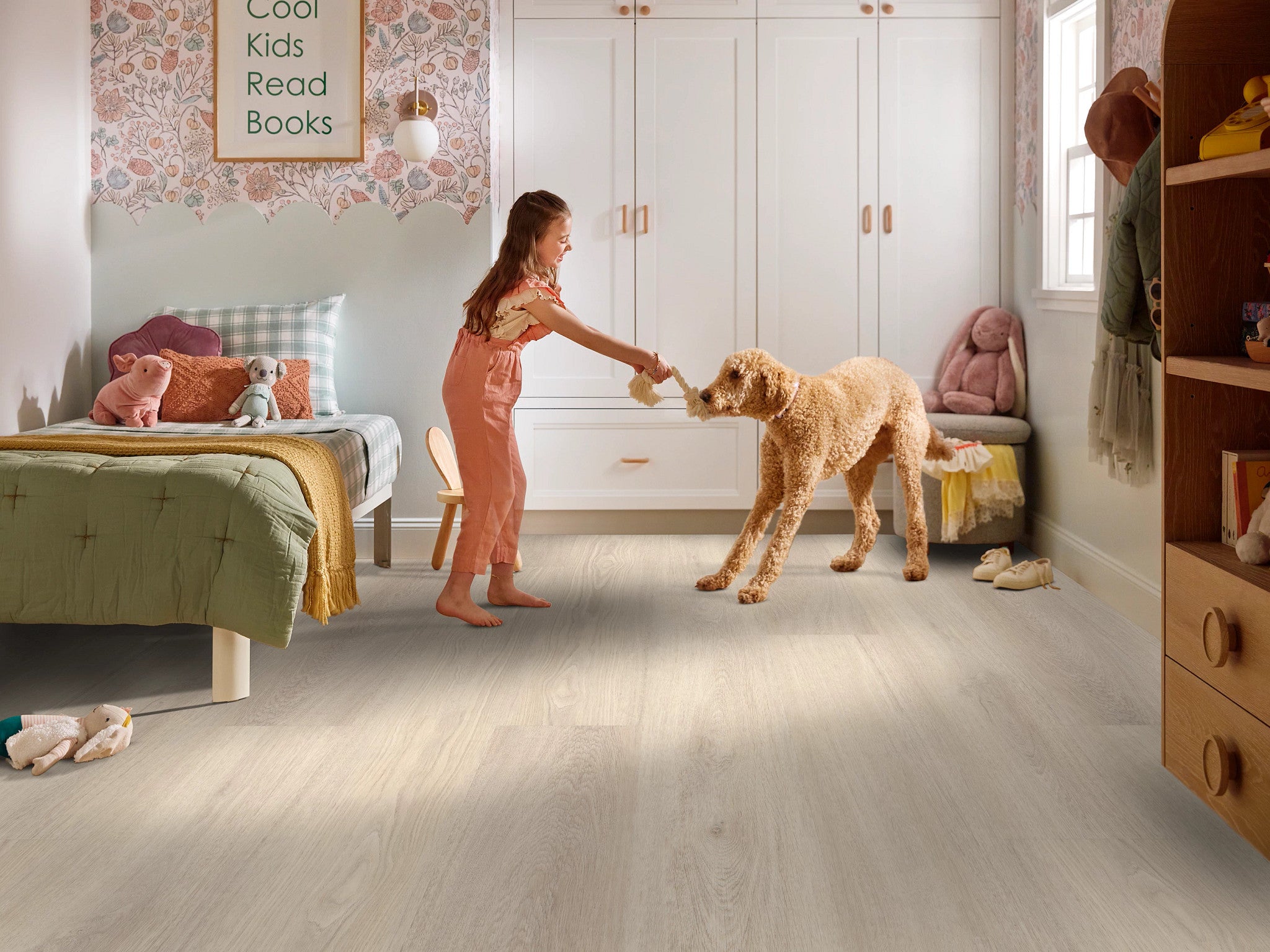 Shaw Floorte Pro Briard Shale Oak vinyl plank room scene