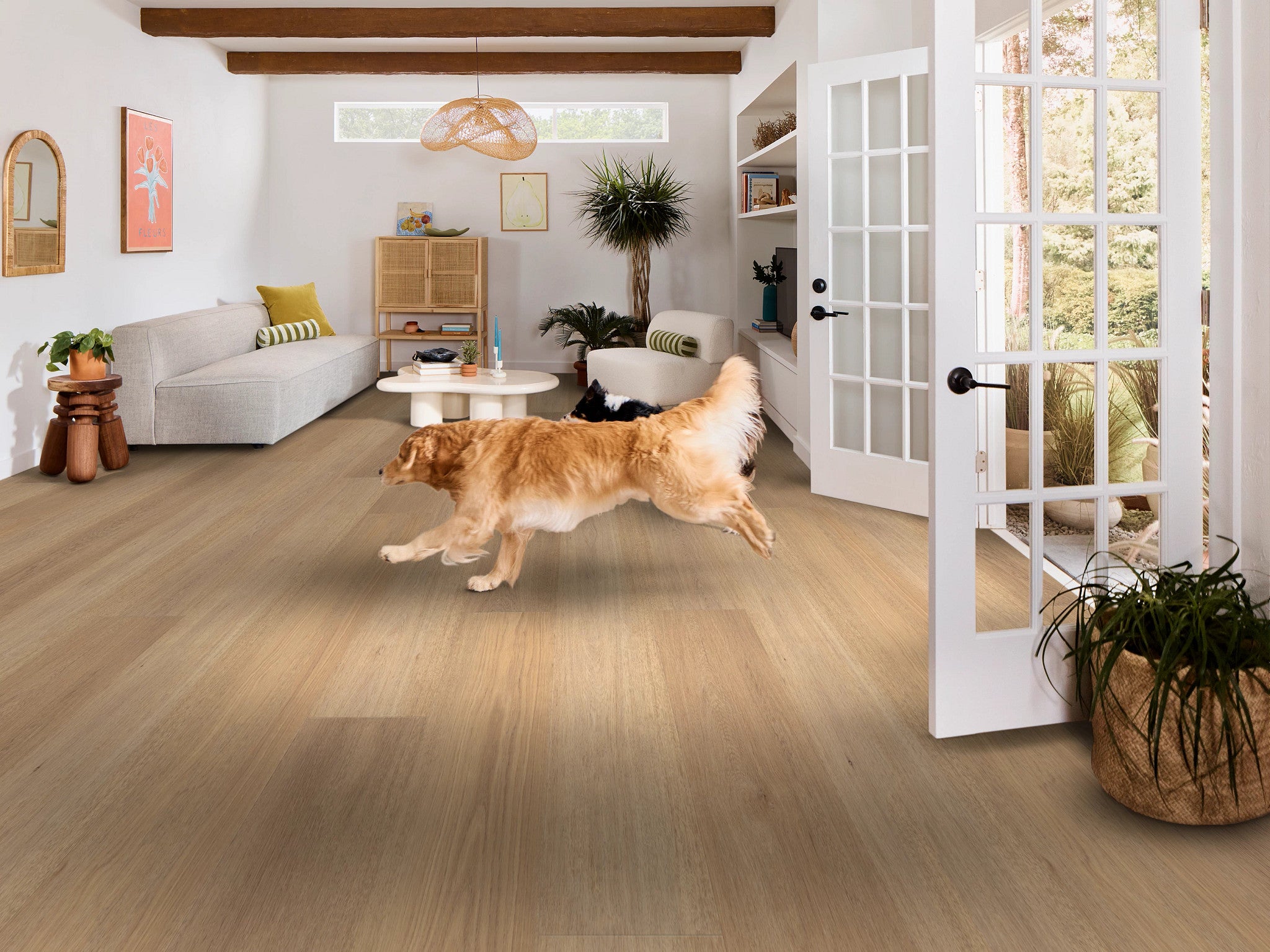 Shaw Floorte Pro Briard Tusk Oak vinyl plank room scene