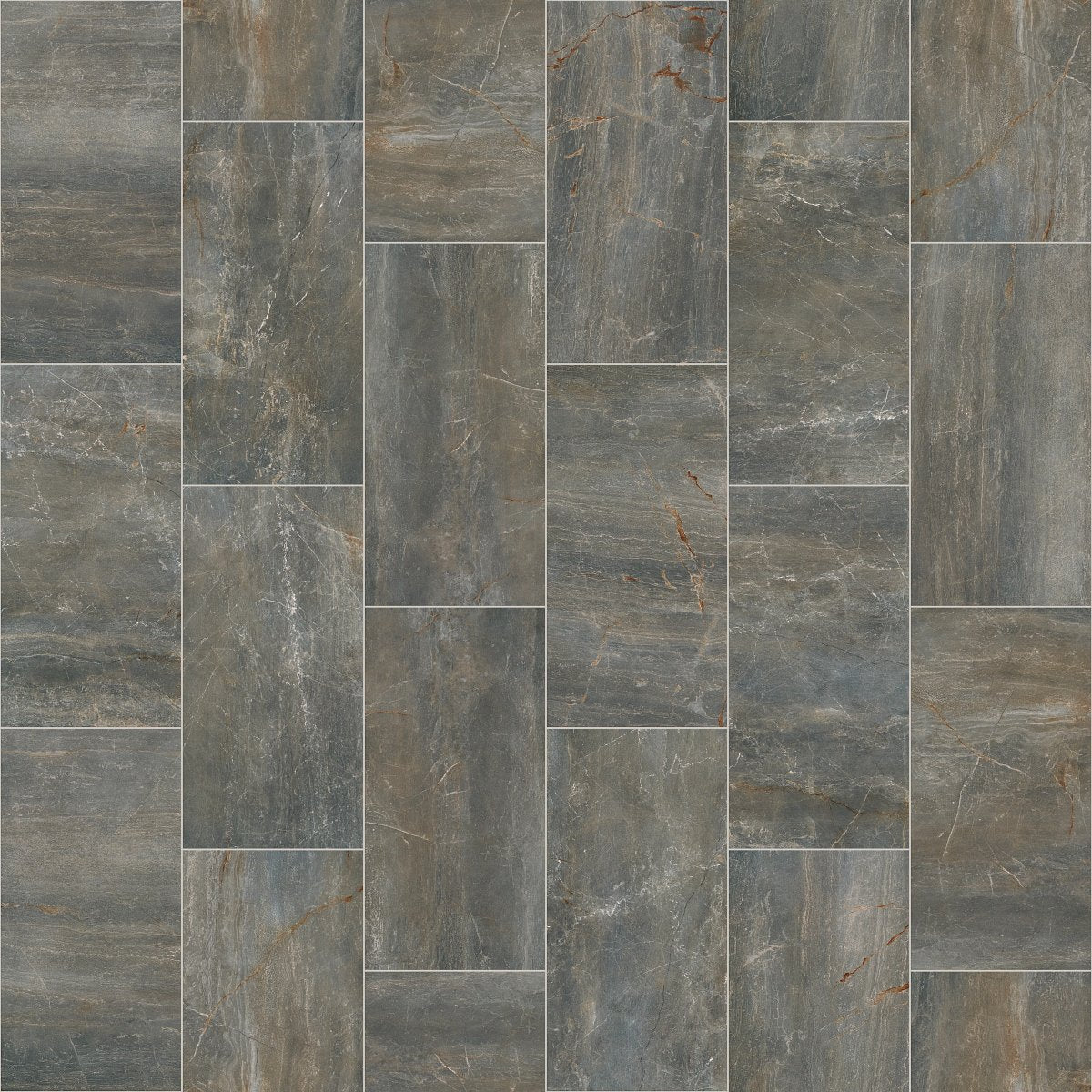 Shaw Trace Polished Porcelain Tile 12x24 Gunmetal