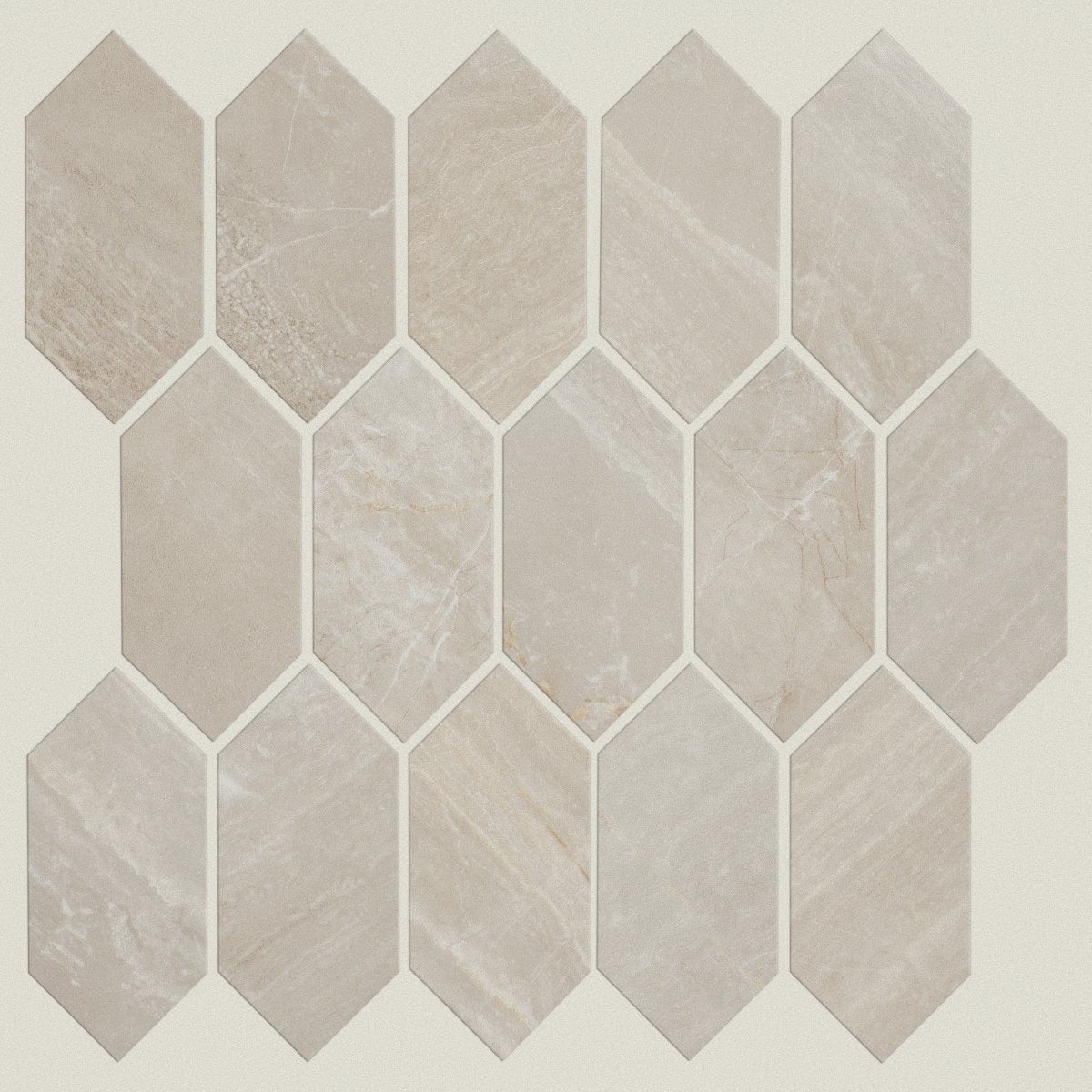 Shaw Trace Picket Mosaic Polished Porcelain Tile Creme