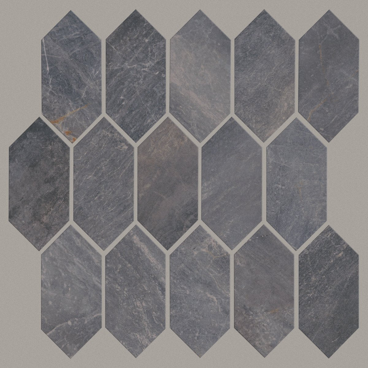 Shaw Trace Picket Mosaic Polished Porcelain Tile Gunmetal