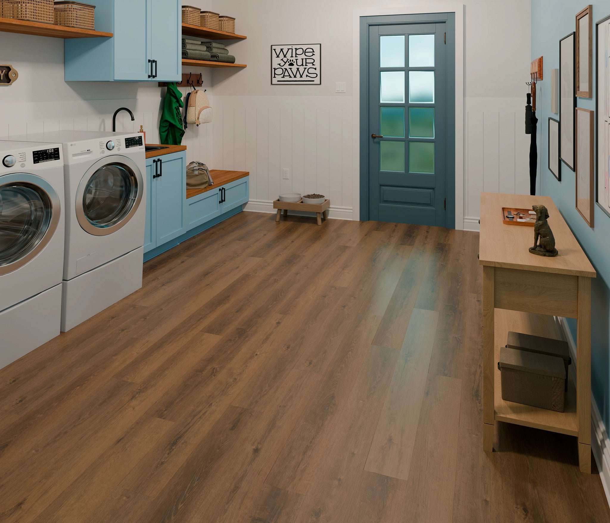 Shaw Floorte Pro Maltese Garnet Oak luxury vinyl plank in a room setting