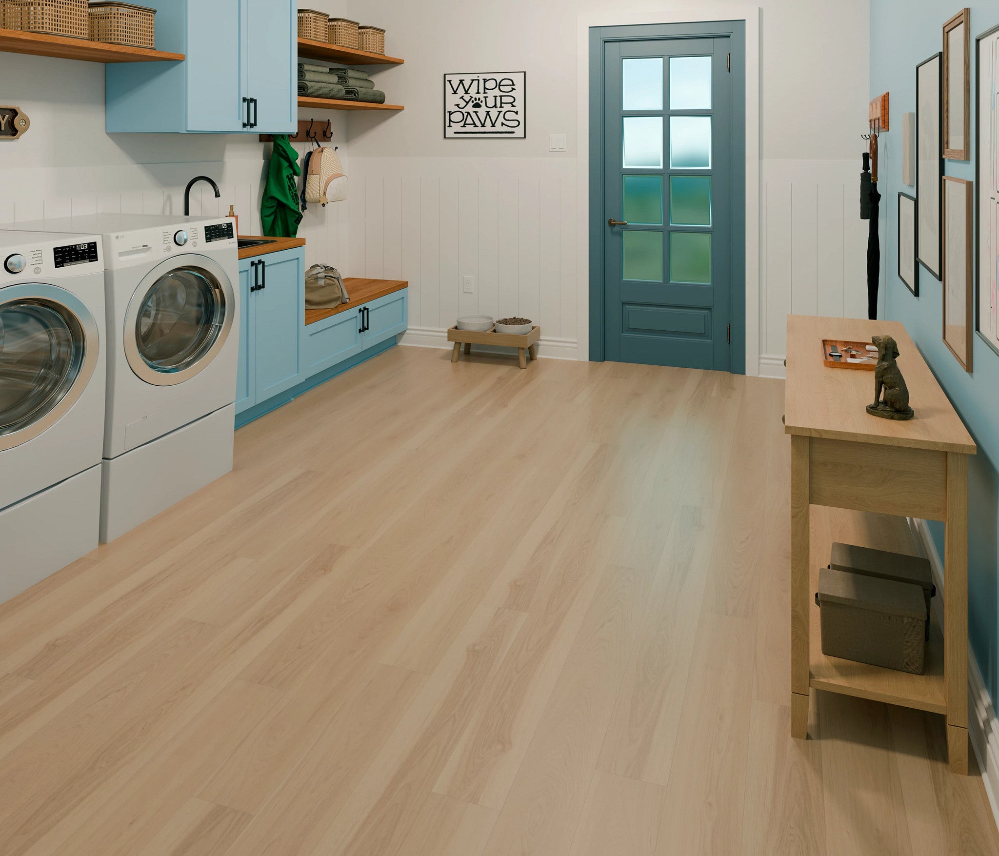 Shaw Floorte Pro Maltese Linen Hickory luxury vinyl plank in a room setting