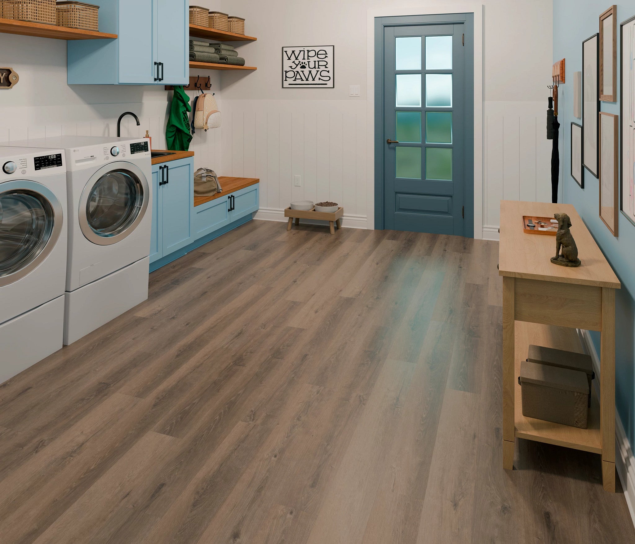 Shaw Floorte Pro Maltese Cinder Oak luxury vinyl plank in a room setting