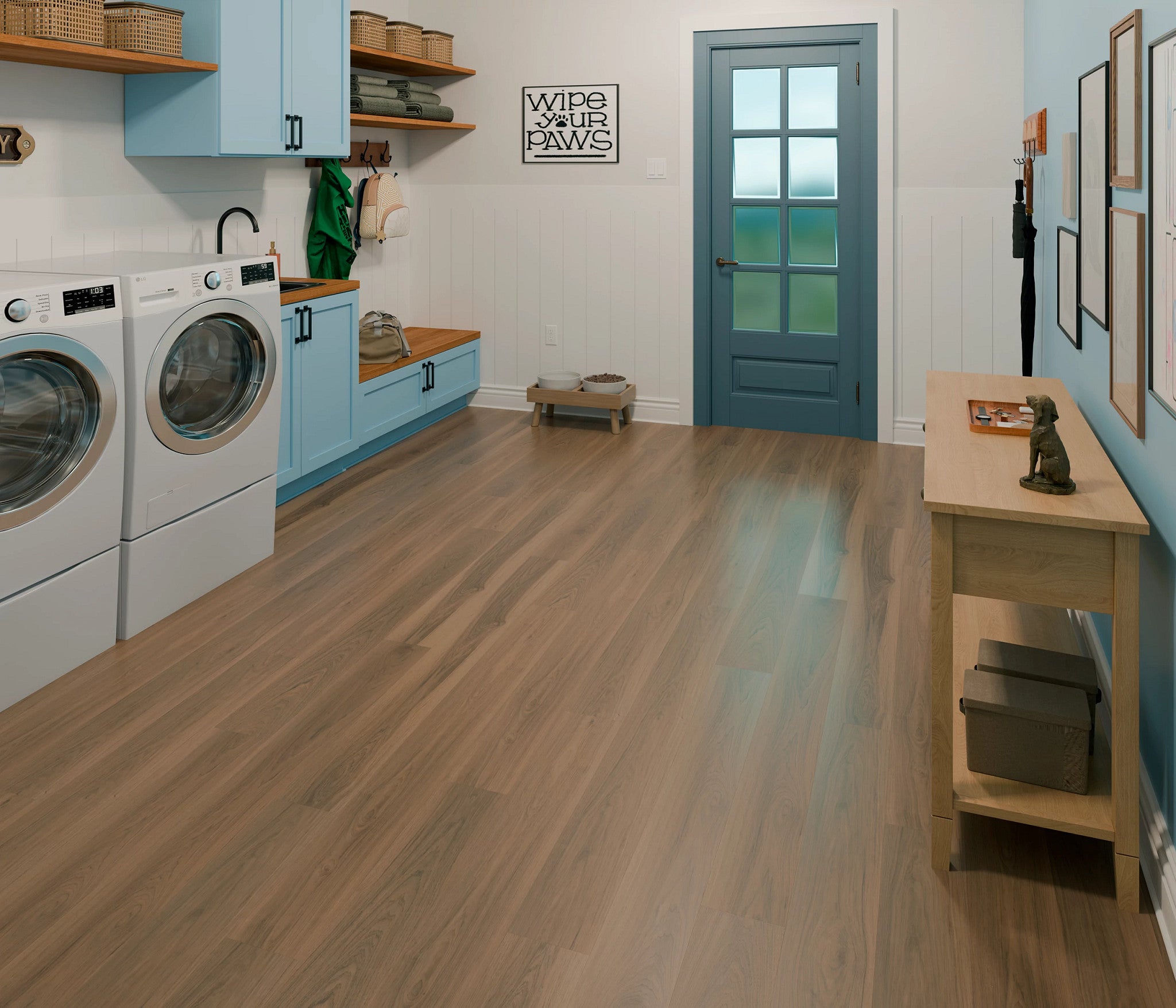 Shaw Floorte Pro Maltese Sparrow Hickory luxury vinyl plank in a room setting