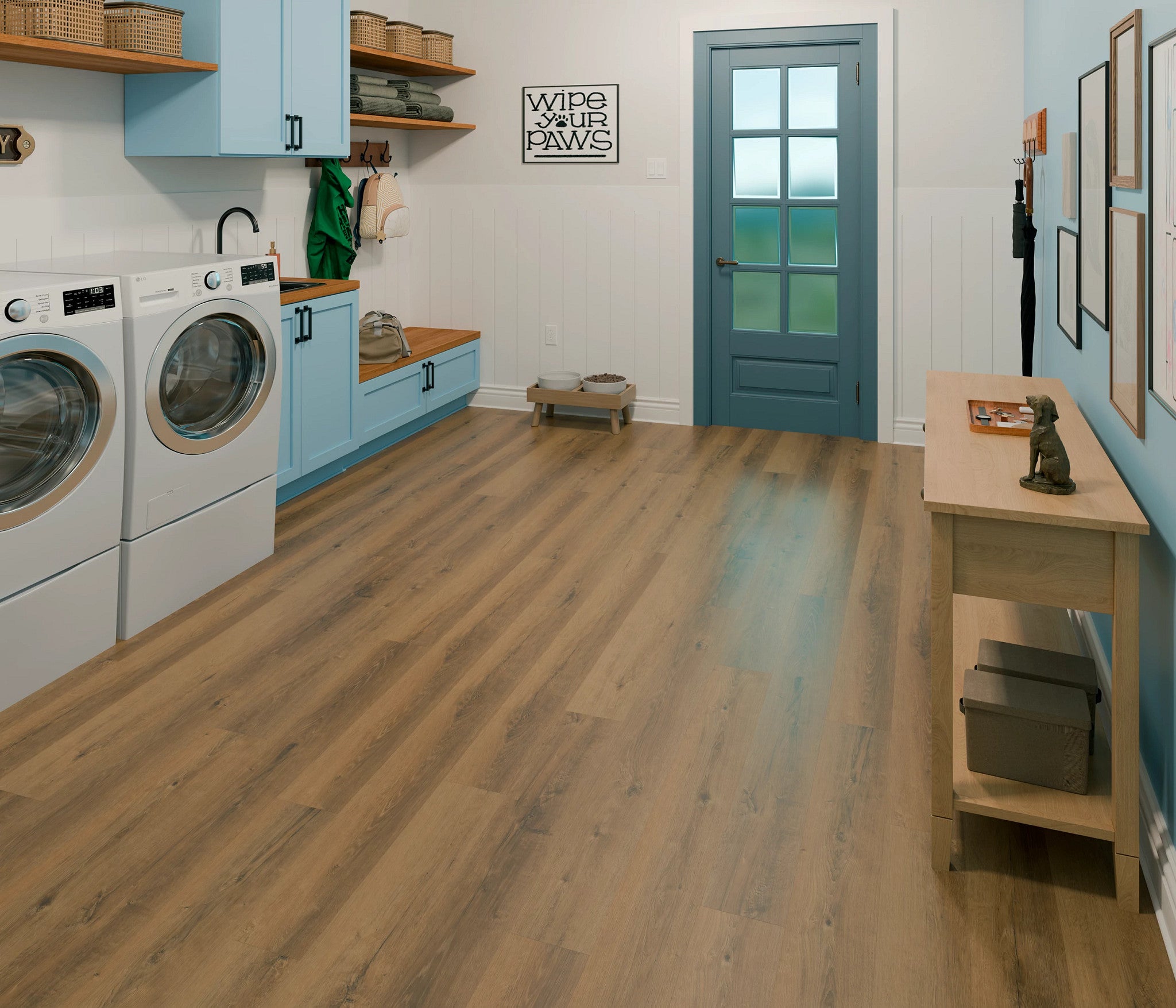 Shaw Floorte Pro Maltese Rye Oak luxury vinyl plank in a room setting