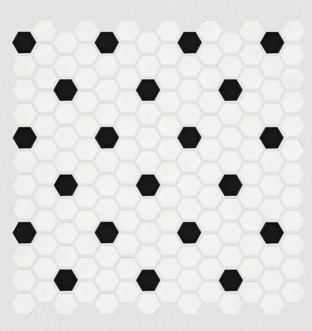 Shaw Grandeur 1" Hex Black/White Mosaic Porcelain Tile White / Black