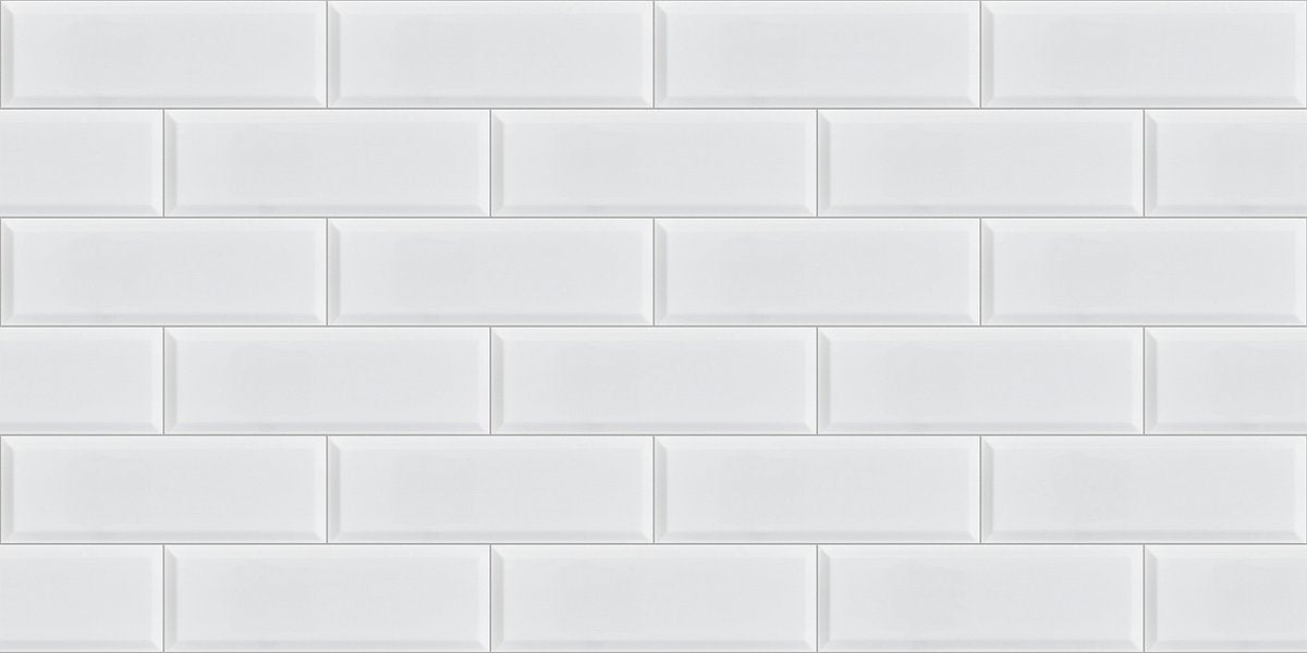 Shaw Grandeur Beveled Gloss Ceramic Tile 4x12 White