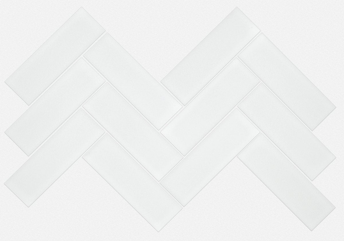 Shaw Grandeur Herringbone Matte Porcelain Tile White
