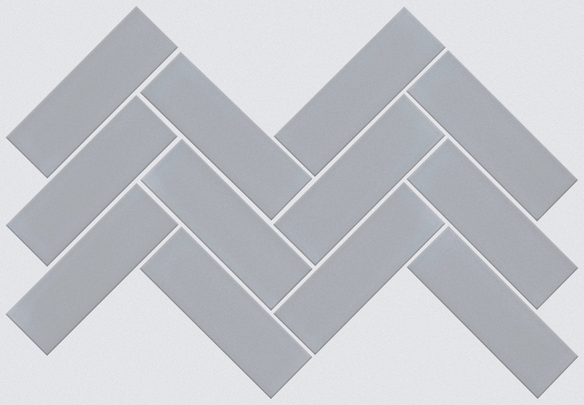 Shaw Grandeur Herringbone Matte Porcelain Tile Glacier