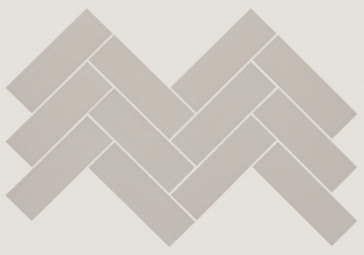 Shaw Grandeur Herringbone Matte Porcelain Tile Warm Grey