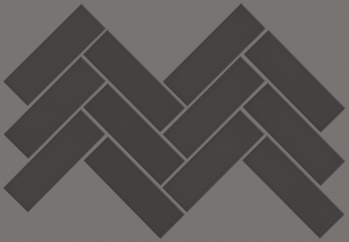 Shaw Grandeur Herringbone Matte Porcelain Tile Carbon