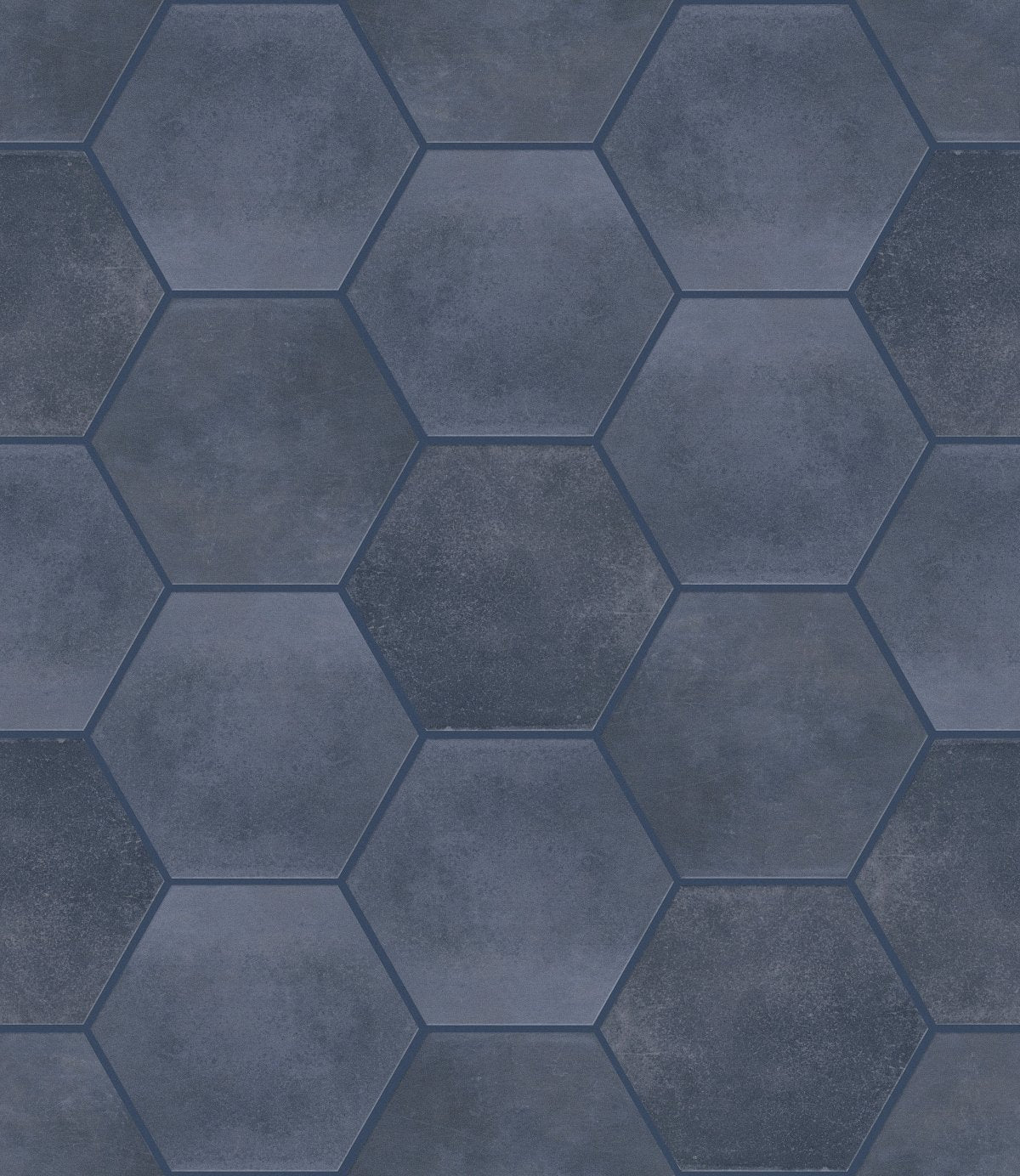 Shaw Halftone Esagona Gloss Porcelain Tile Navy Sea