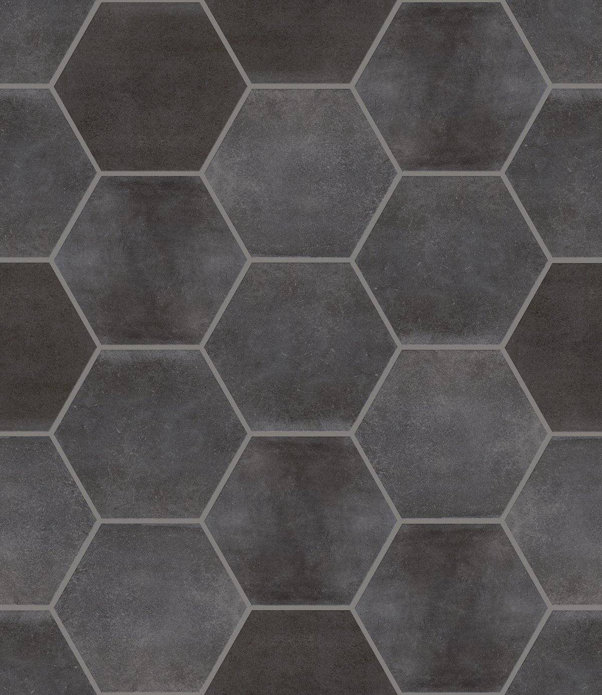 Shaw Halftone Esagona Gloss Porcelain Tile Black Storm