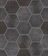 Shaw Halftone Esagona Gloss Porcelain Tile Black Storm