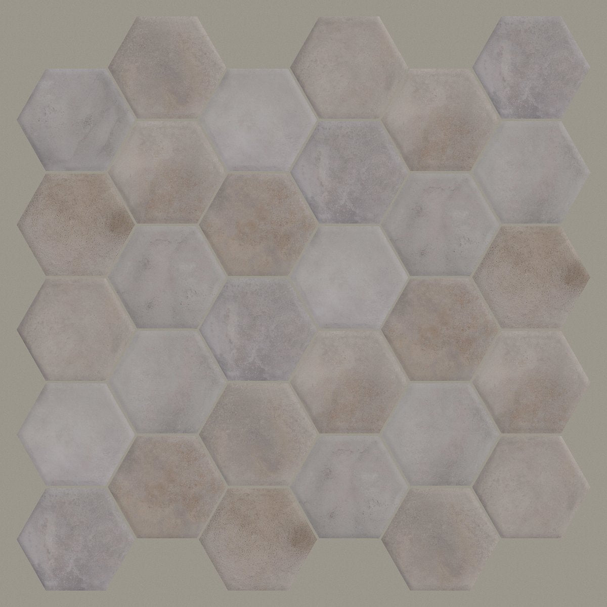 Shaw Kaleidoscope Hex Porcelain Tile 6x7 Ashen