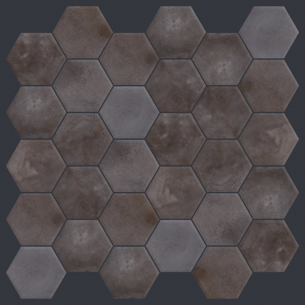 Shaw Kaleidoscope Hex Porcelain Tile 6x7 Obsidian