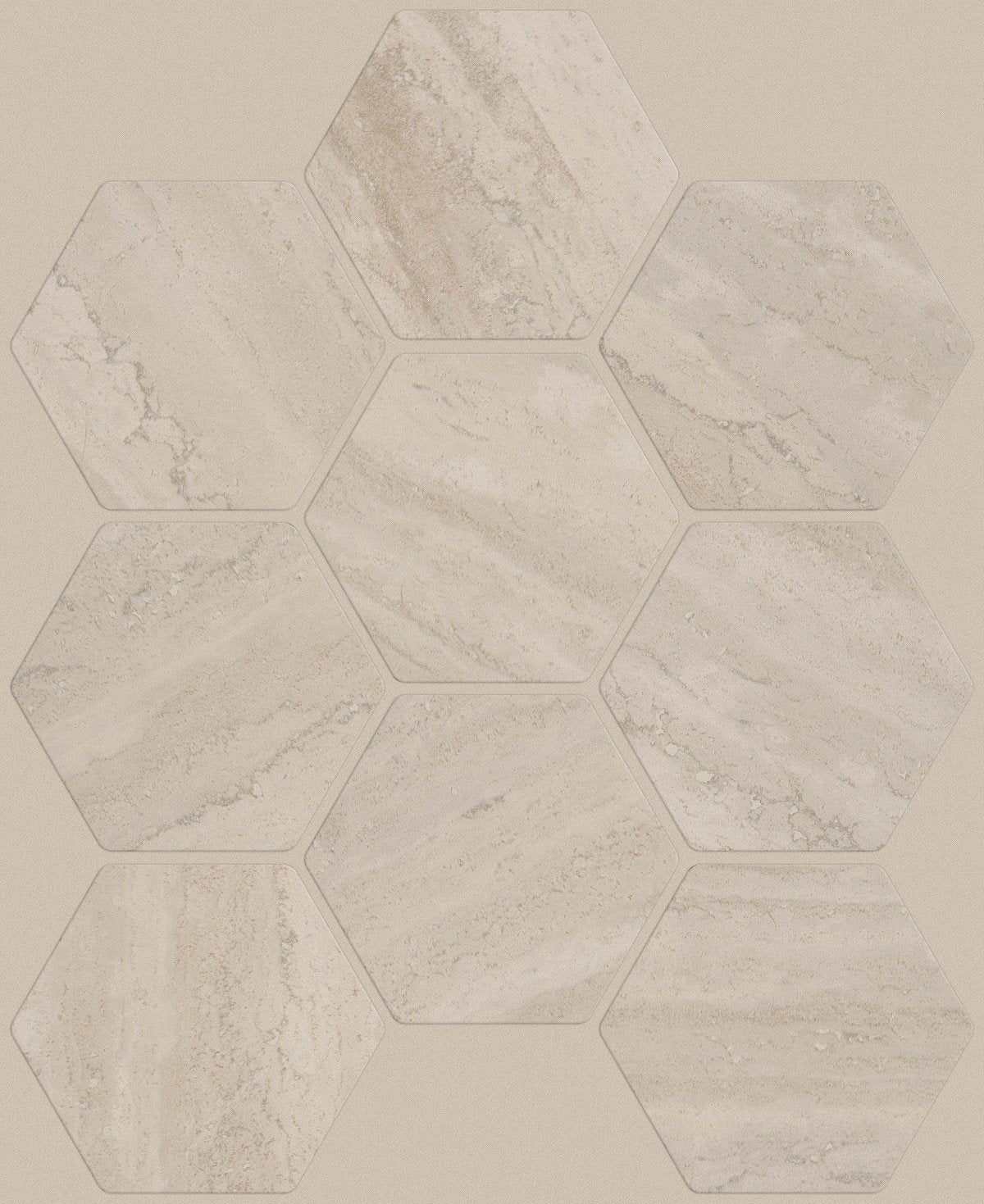 Shaw Natural Strata Hex VC Porcelain Tile Cream