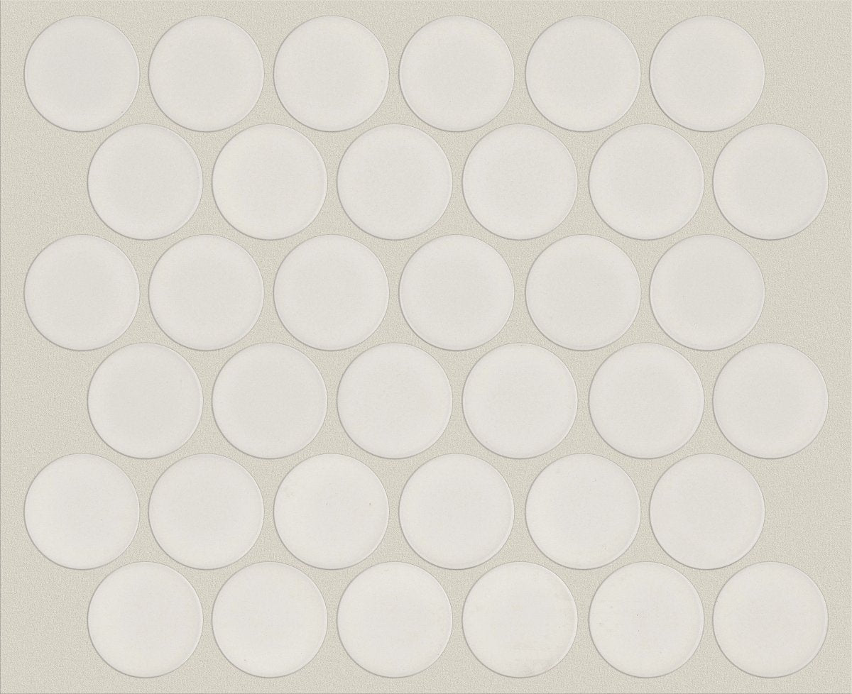 Shaw Format Large Penny Round Mosaic Porcelain Tile Eggshell