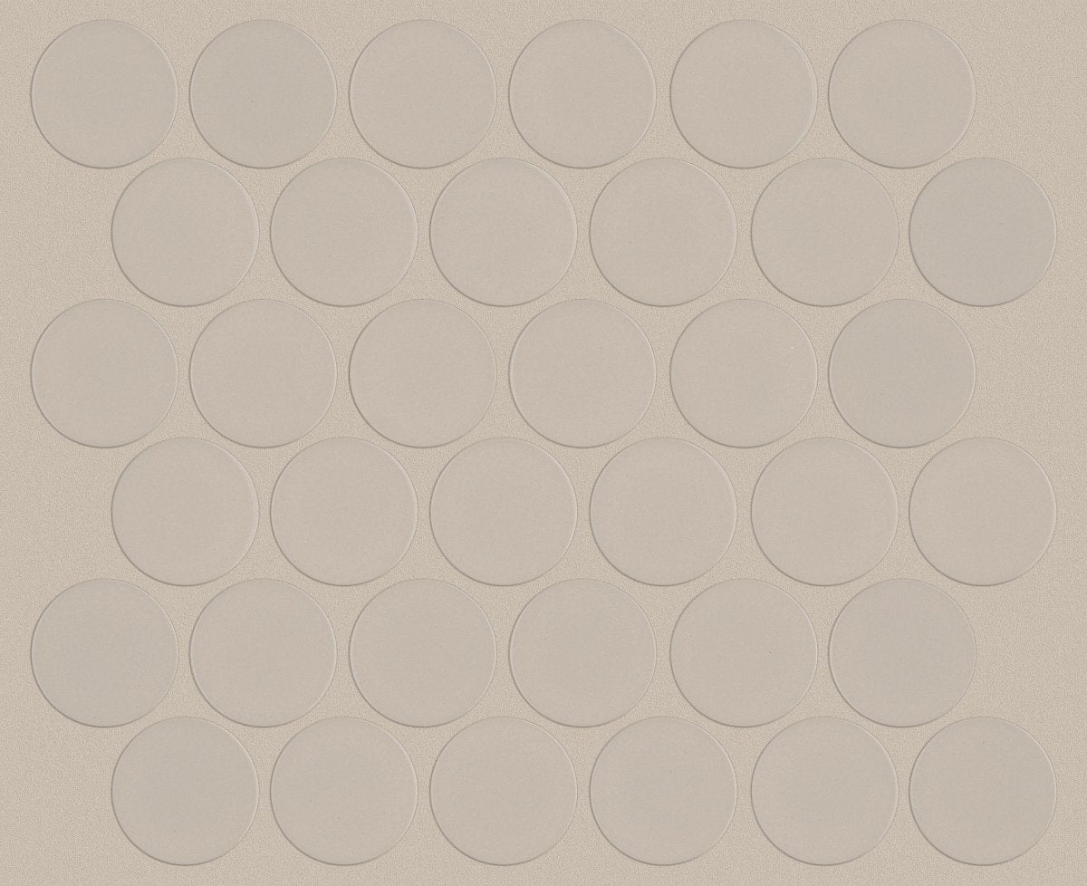 Shaw Format Large Penny Round Mosaic Porcelain Tile Khaki