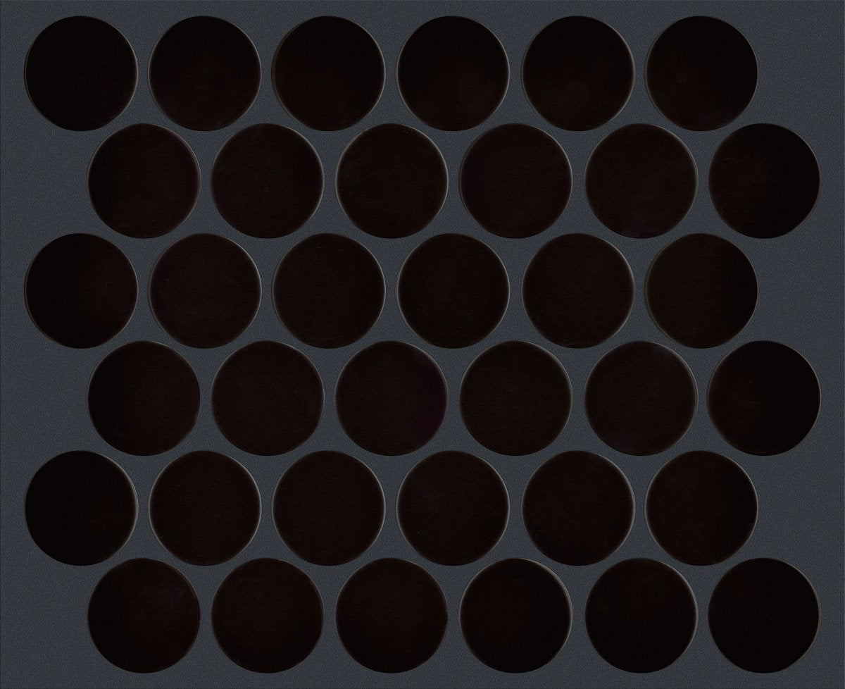 Shaw Format Large Penny Round Mosaic Porcelain Tile Midnight
