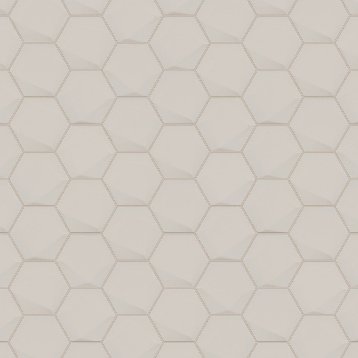 Shaw Tetra 3D Hex Porcelain Tile Linen