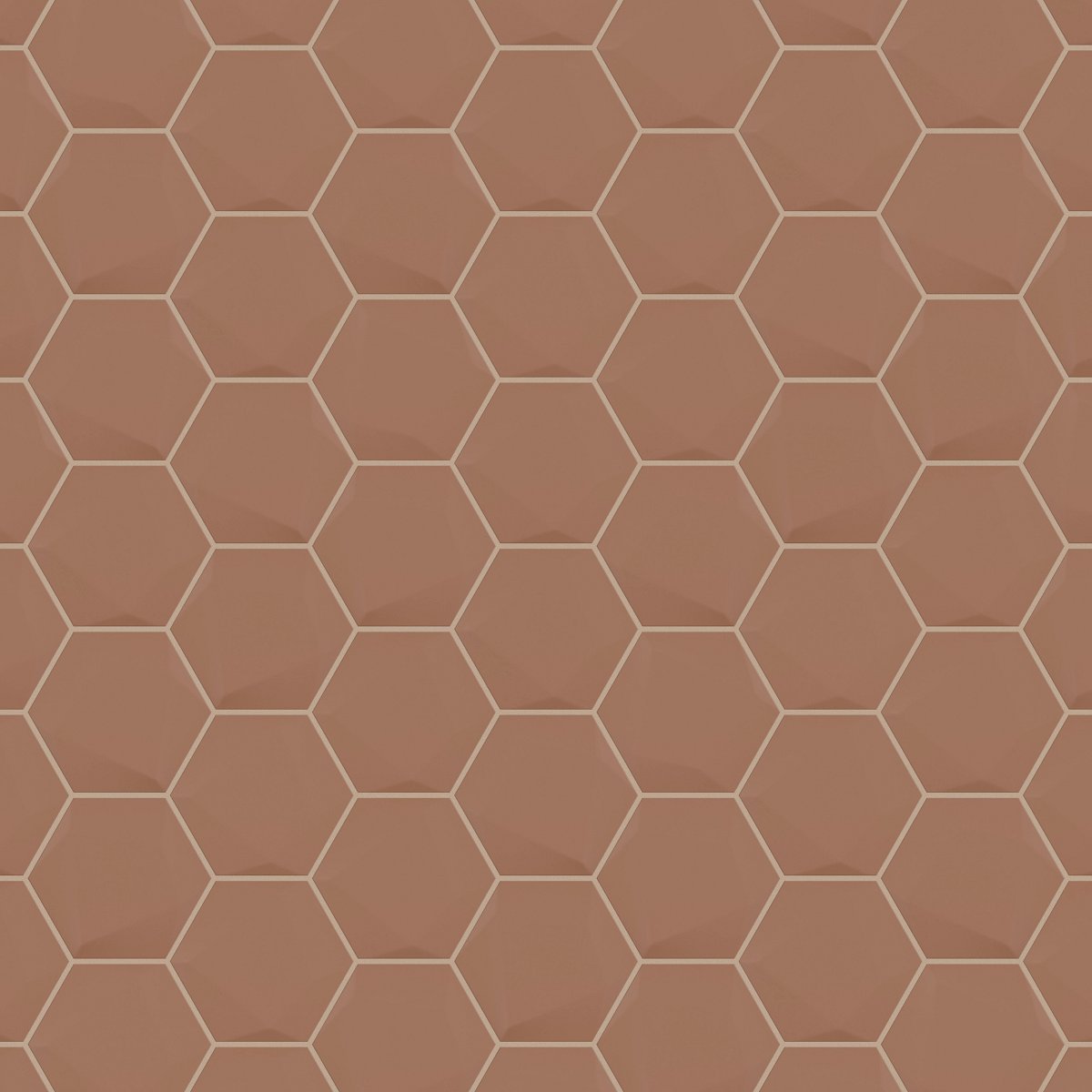Shaw Tetra 3D Hex Porcelain Tile Terracotta