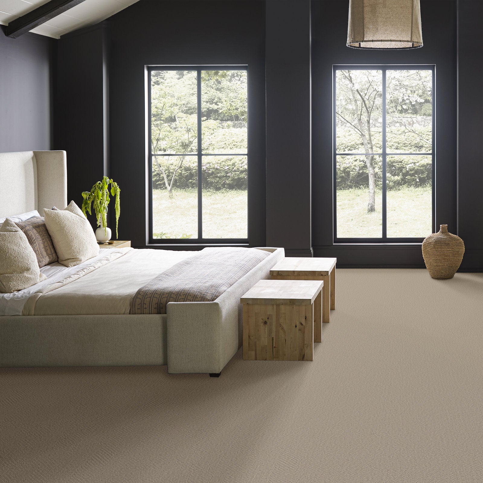 00500 Silk Anderson Tuftex Broadloom Wool Carpet – Interwoven 15 ft wide Room Scene - GreenFlooringSupply.com