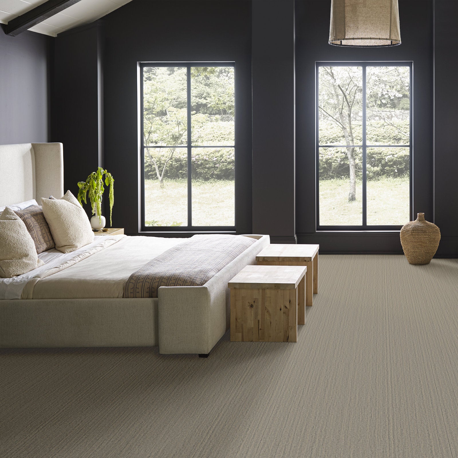 00500 Smoke Anderson Tuftex Broadloom Wool Carpet – Finesse 15 ft wide Room Scene - GreenFlooringSupply.com
