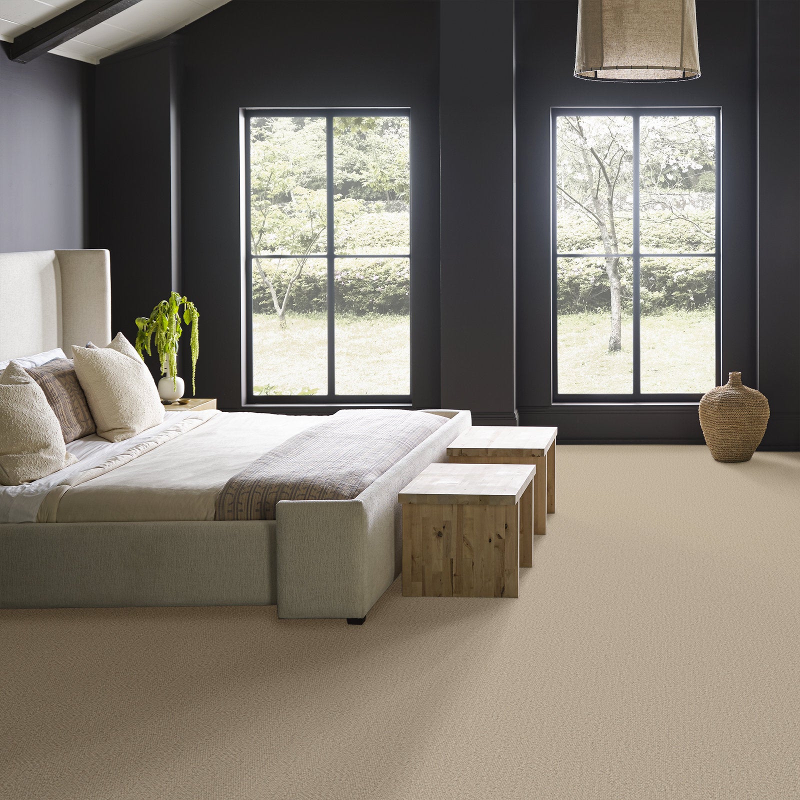 00100 Cashmere Anderson Tuftex Broadloom Wool Carpet – Interwoven 15 ft wide Room Scene - GreenFlooringSupply.com