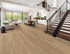COREtec CR506 Coastal Luxe luxury vinyl plank flooring in modern living room espresso mist maple