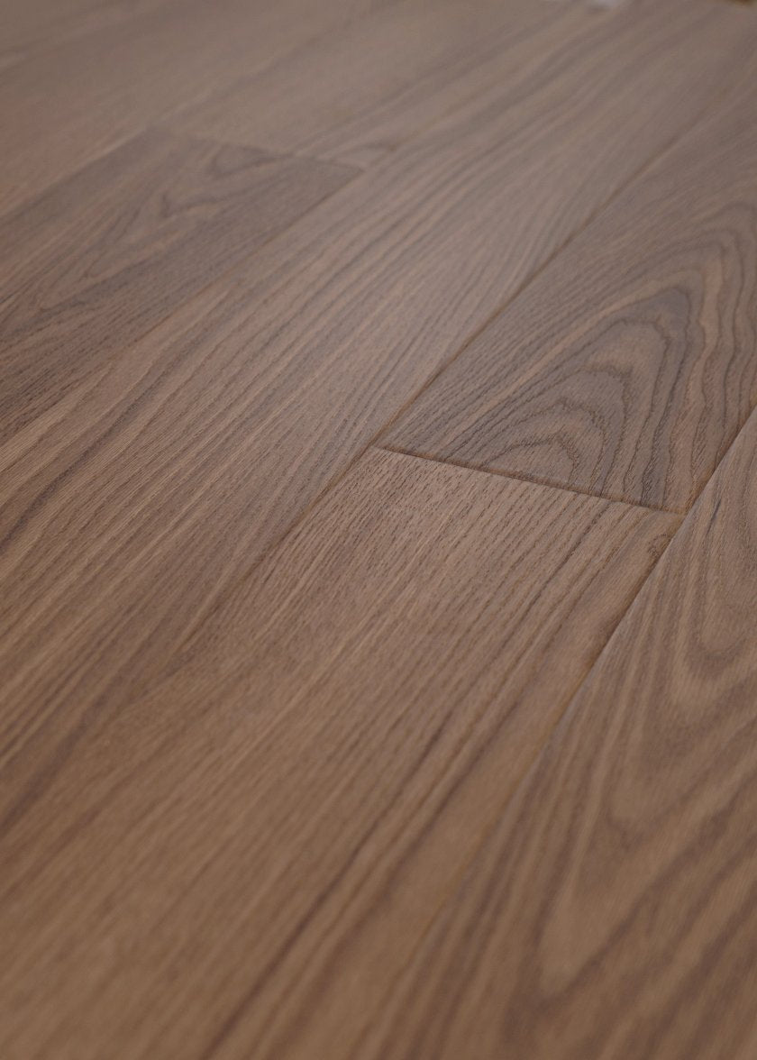 COREtec Lakehouse Luxe CR507 Whiskey  Oak waterproof wide plank luxury vinyl flooring angled product visual with pillowed bevel
