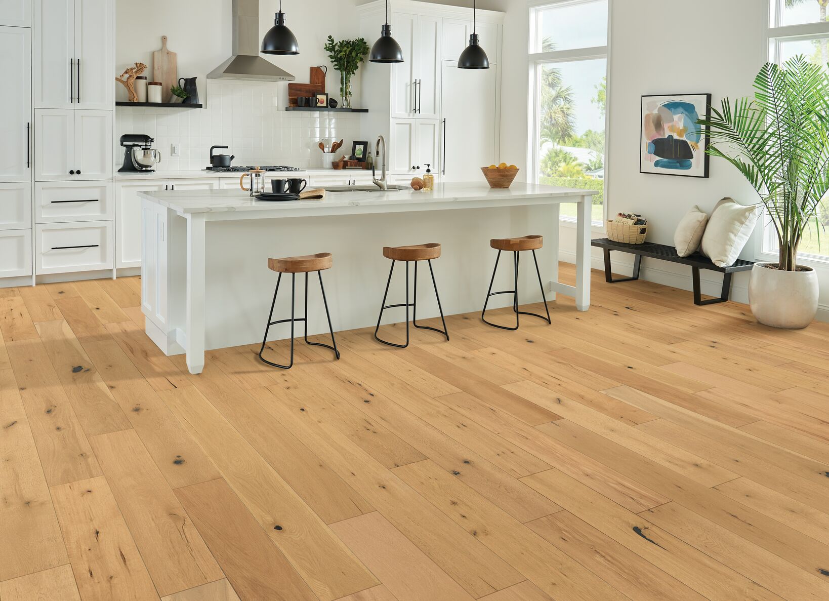 Tesoro Woods Highland White Oak Sorrel engineered hardwood flooring - room scene
