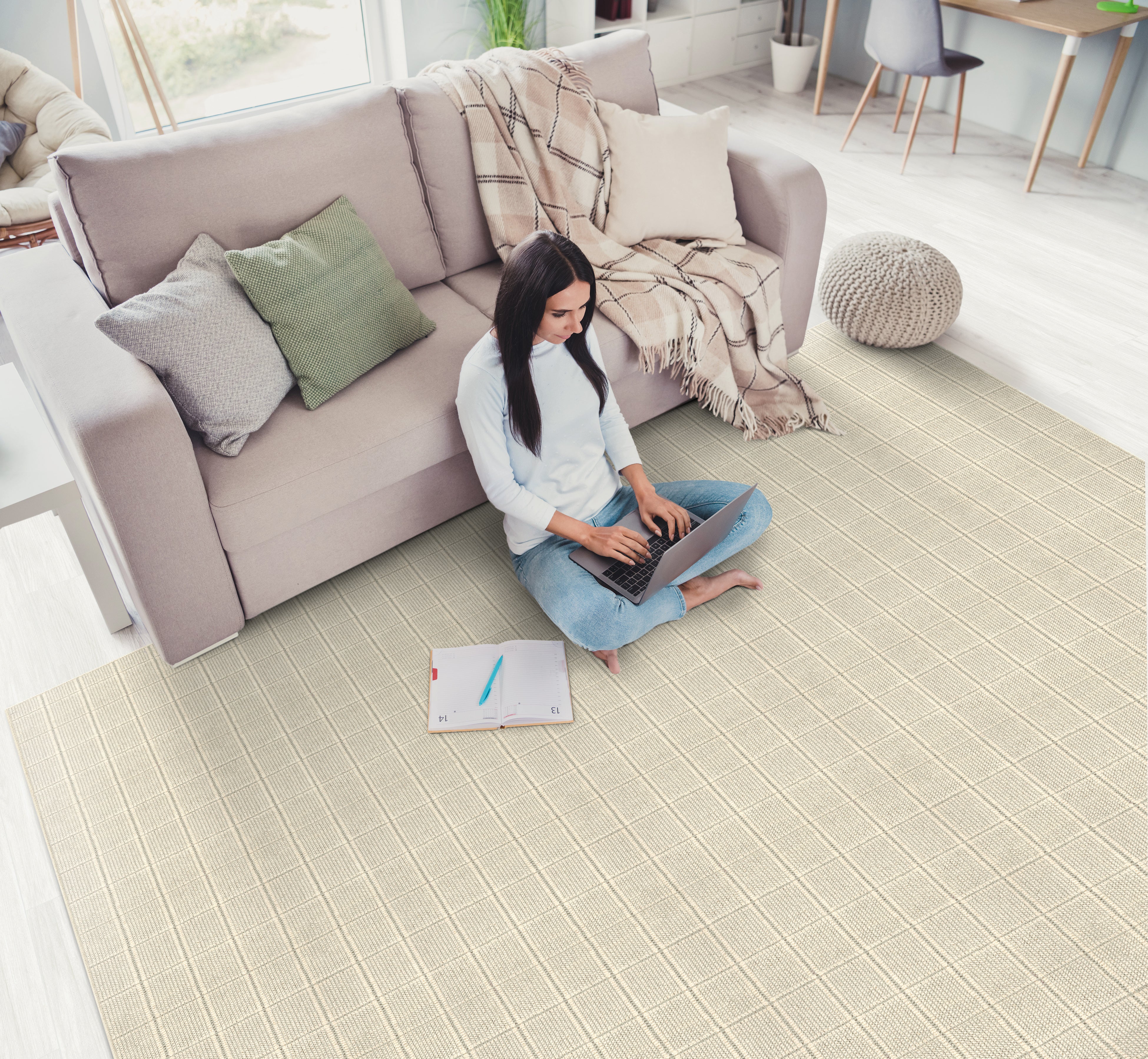 Antrim Broadloom Wool Carpet Hobart – 15 ft wide room scene - GreenFlooringSupply.com