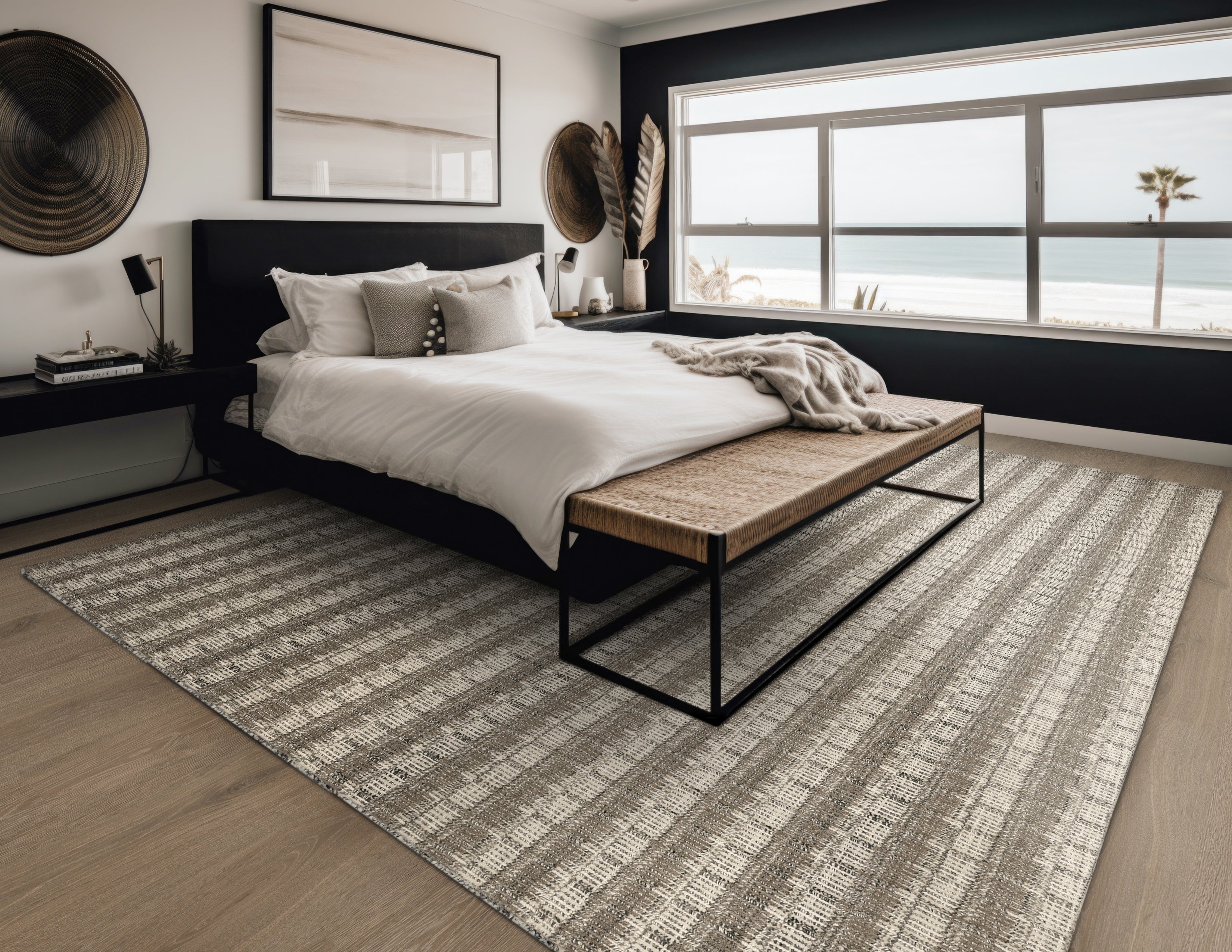 Antrim Broadloom Wool Carpet Meadowlands Plaid – 15 ft wide room scene - GreenFlooringSupply.com