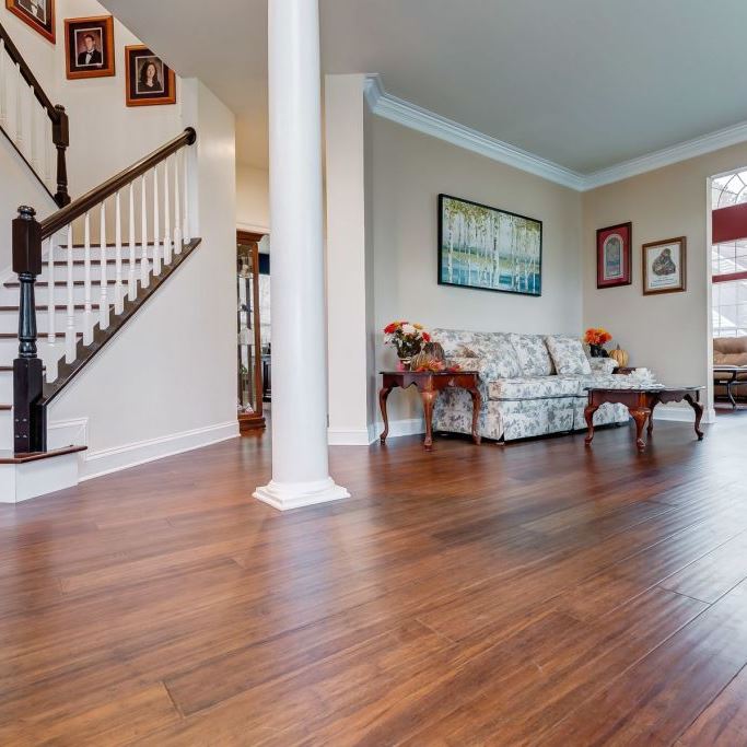 Tesoro Woods Engineered Bamboo Roasted Bark flooring - room scene