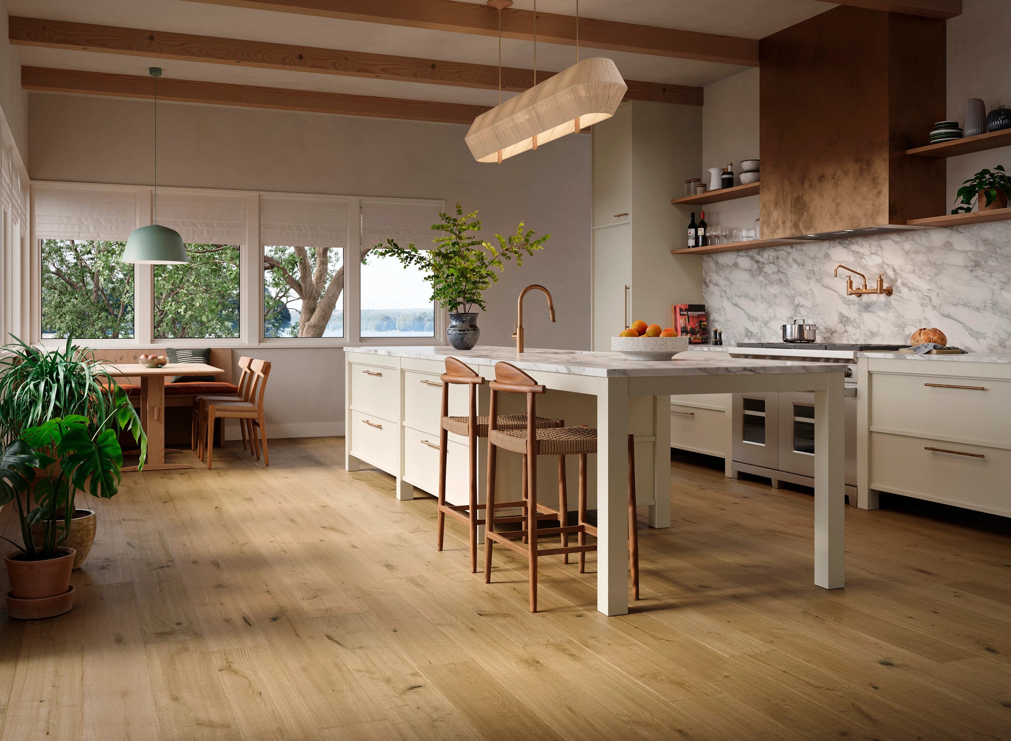 Anderson Tuftex Artisan Oak Canvas engineered hardwood installed in a room setting