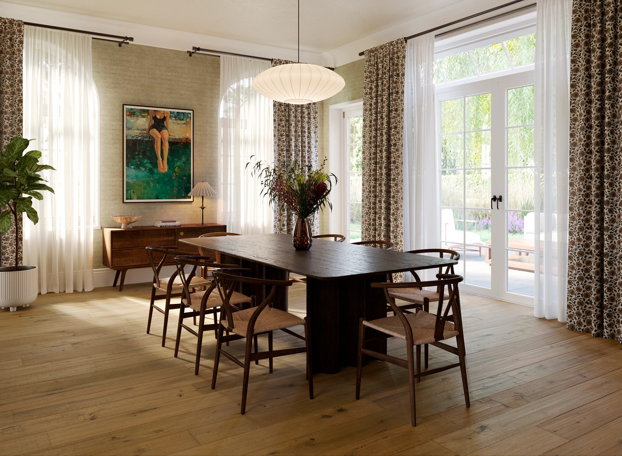Anderson Tuftex Artisan Oak Bristle engineered hardwood installed in a room setting