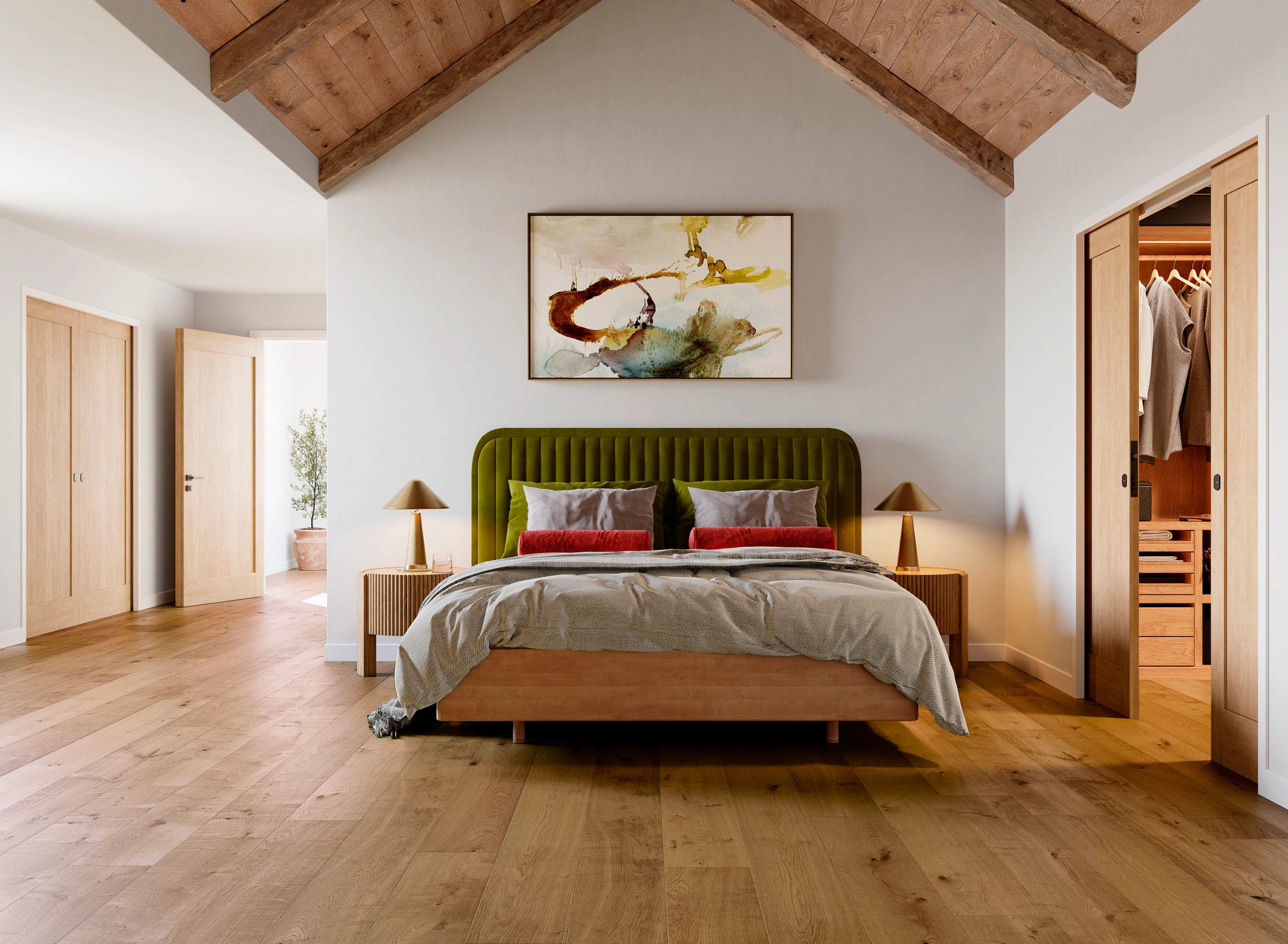 Anderson Tuftex Heritage Oak Ember engineered white oak hardwood installed in a room setting