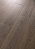  COREtec CR504 Retro Revival Obsidian Oak waterproof luxury vinyl plank close-up dark charcoal oak grain