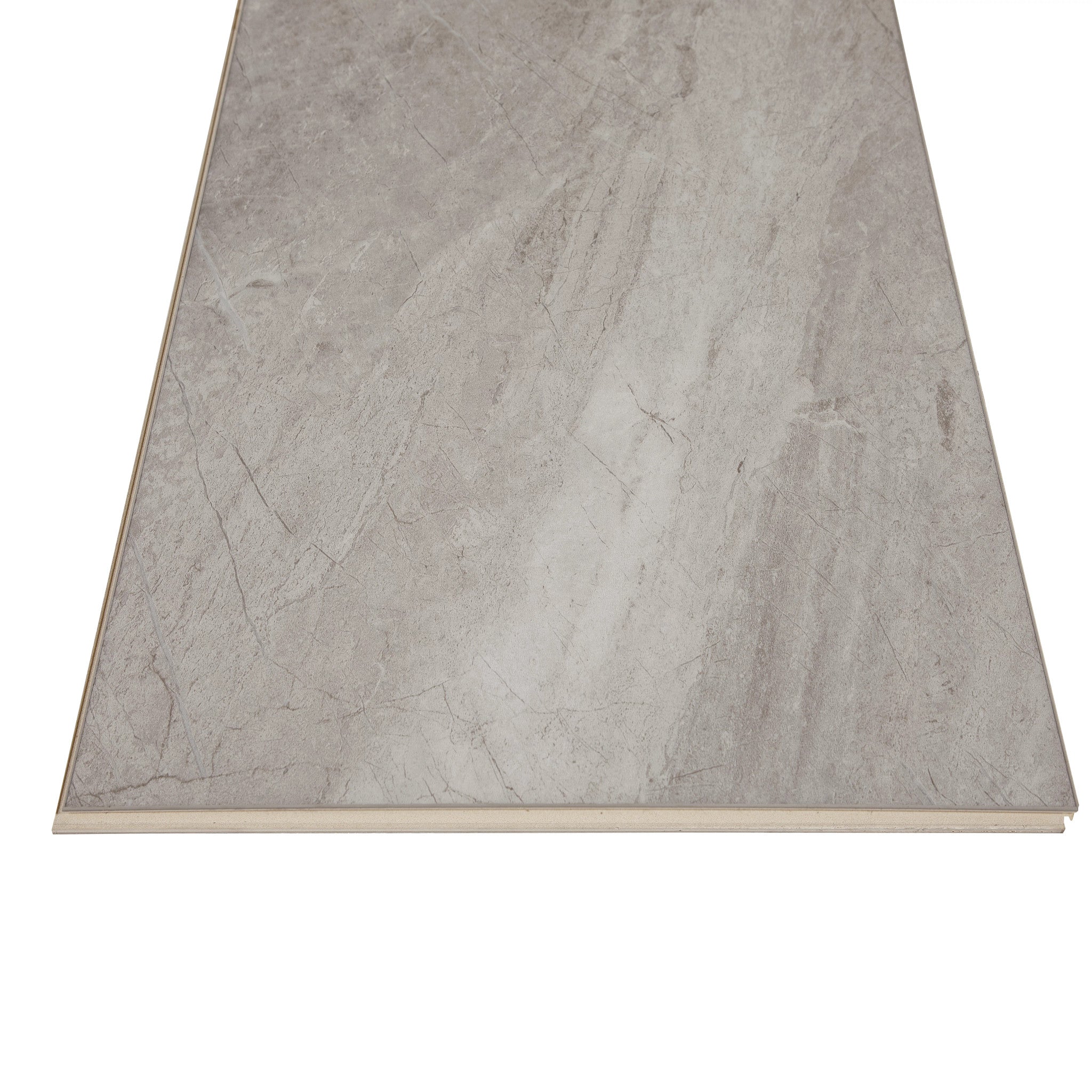 COREtec CRT01 Natural Opula Bronzeite Marble single tile showing the integrated grout edge