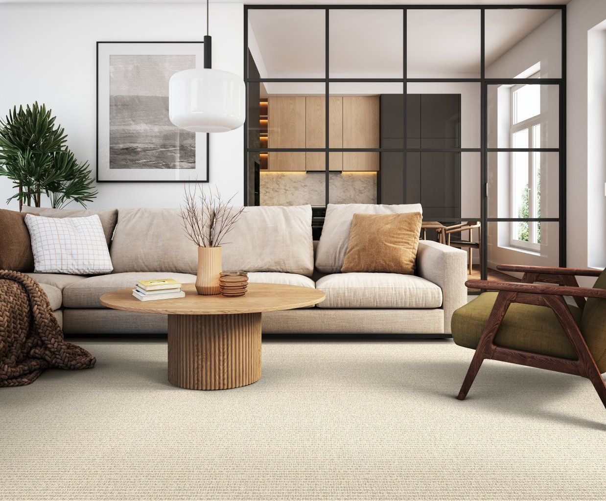 Fabrica Broadloom Wool Carpet – Canyon Ridge 13 ft 2 in wide Room Scene - GreenFlooringSupply.com