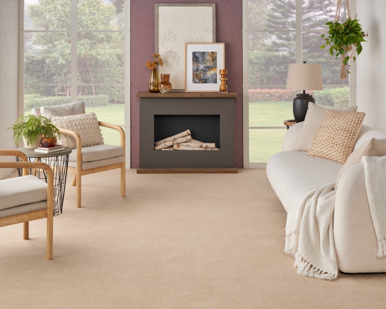 J Mish Broadloom Wool Carpet – Nature's Velvet 12 ft wide Room Scene - GreenFlooringSupply.com