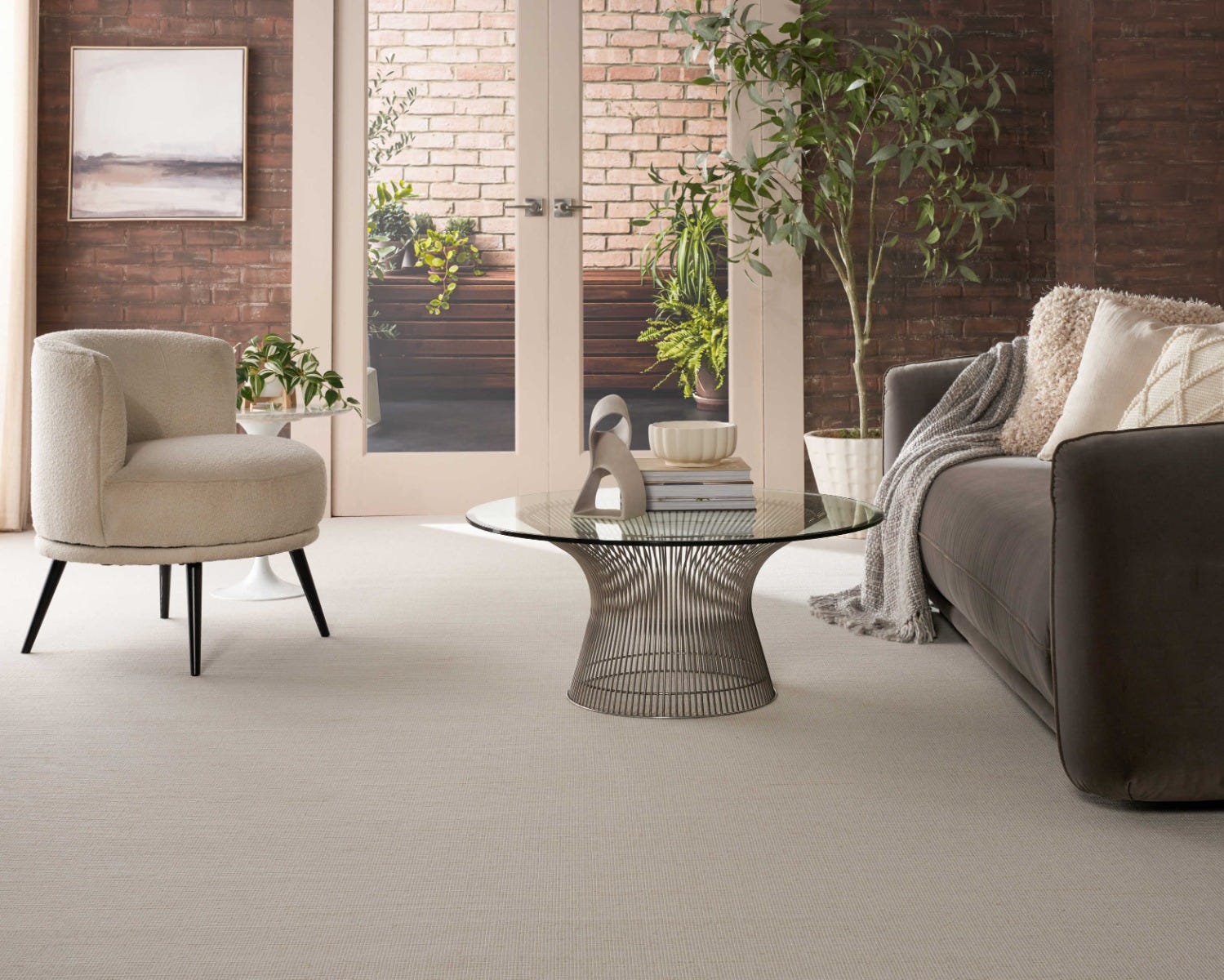 J Mish Broadloom Wool Blend Carpet – Sisal Texture 15 ft wide Room Scene - GreenFlooringSupply.com