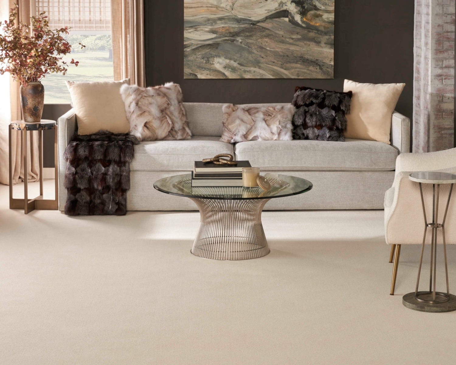 J Mish Broadloom Wool Carpet – Wool Tip Shear II 12 ft wide Room Scene - GreenFlooringSupply.com