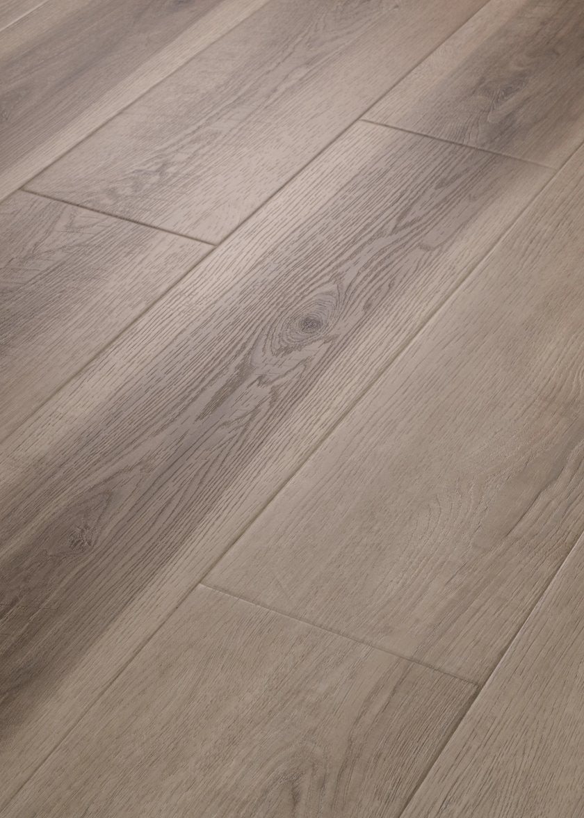 Shaw Aspire Natural Bevel 3381V Uncharted Grey waterproof luxury vinyl plank close-up deep charcoal grey wood grain with natural bevel
