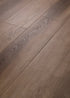 Shaw Aspire Natural Bevel 3381V Trailblazer Brown waterproof luxury vinyl plank close-up rich deep brown wood grain with natural bevel
